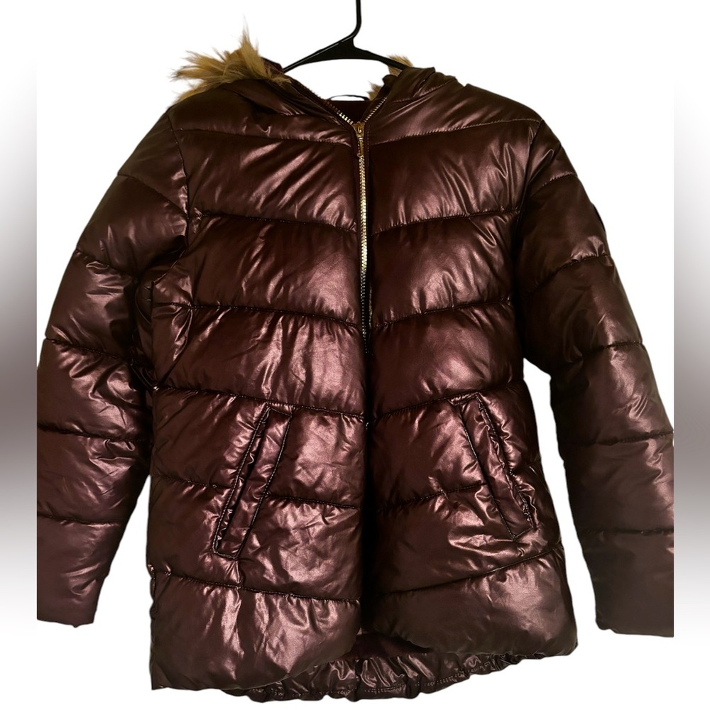 Juicy couture puff jacket girls size 14. Gently used. Plum/dark purple.